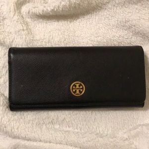 Black Tory Burch Saffiano Continental Wallet